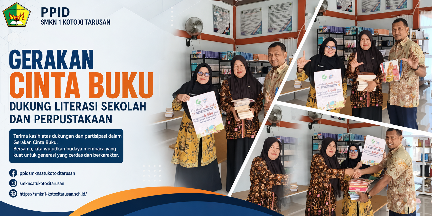 Memantik Semangat Literasi, Rumah Baca Asma Nadia Tarusan Hibahkan Novel Islami untuk SMKN 1 Koto XI Tarusan